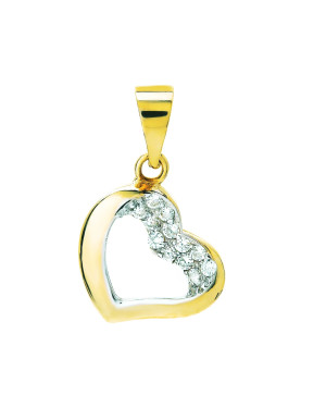 Gold pendant with Zirconia HEART