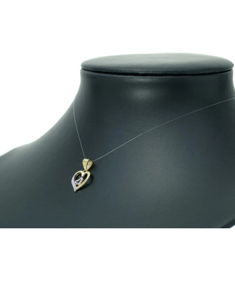 Gold pendant with Zirconia DOUBLE HEART