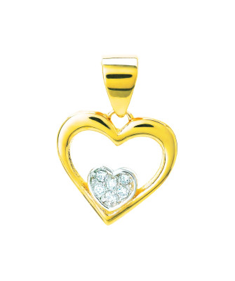 Gold pendant Zirconia HEART