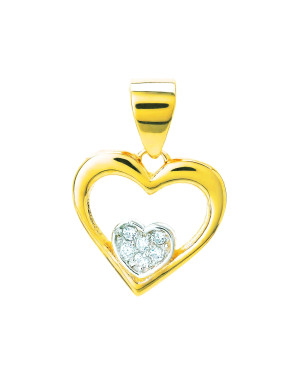 Gold pendant Zirconia HEART