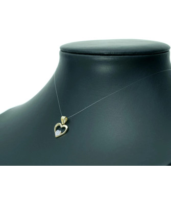 Gold pendant Zirconia HEART