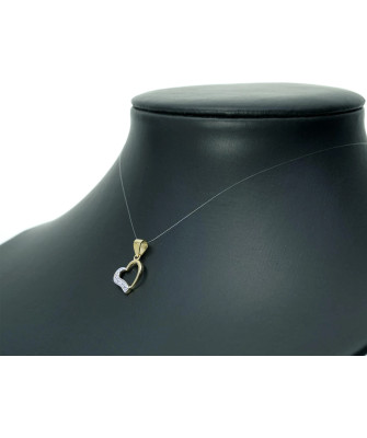Gold heart pendant with cubic zirconia