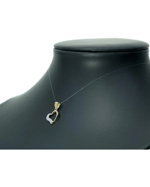 Gold heart pendant with cubic zirconia