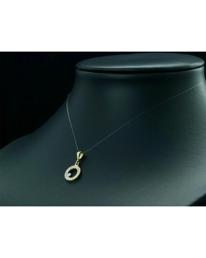 Gold pendant Charm Zirconia CIRCLE
