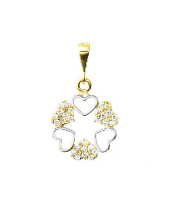 Gold Pendant Heart Zirconia