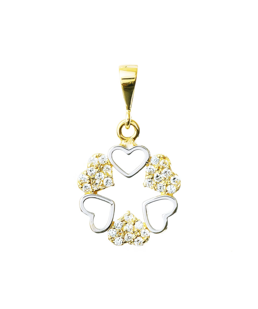 Gold Pendant Heart Zirconia