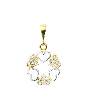 Gold Pendant Heart Zirconia
