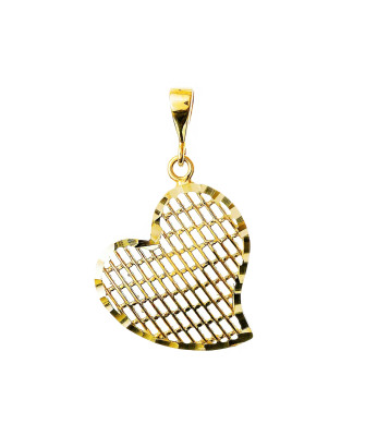 8K Gold Cut-Out Heart Pendant