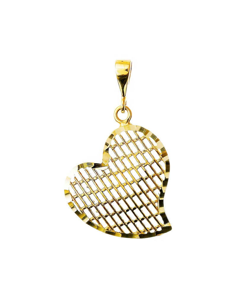 8K Gold Cut-Out Heart Pendant