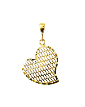8K Gold Cut-Out Heart Pendant