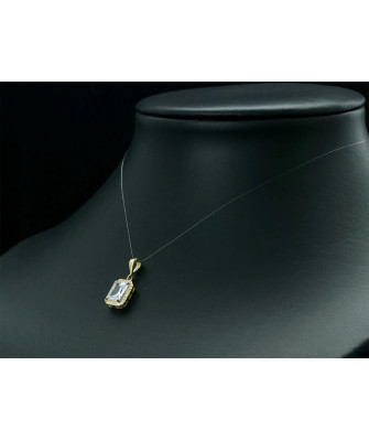GOLD PENDANT LARGE STONE CUBIC ZIRCONIA