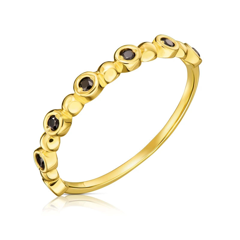 Thin gold ring with black stones ER.0013c| GoldJewellery Thin gold ring with black stones ER.0013c| GoldJewellery