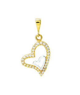 Gold pendant Zirconia Heart
