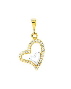 Gold pendant Zirconia Heart