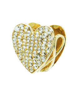 Gold pendant 3D INFINITY HEART