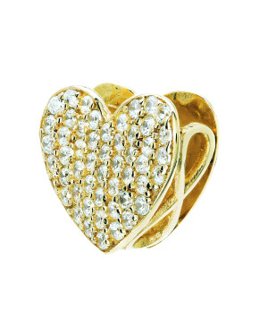 Gold pendant 3D INFINITY HEART