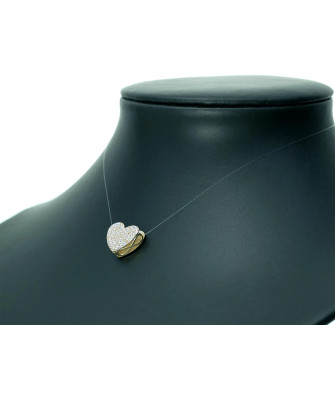 Gold pendant 3D INFINITY HEART