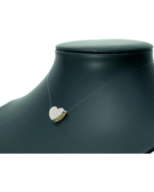 Gold pendant 3D INFINITY HEART