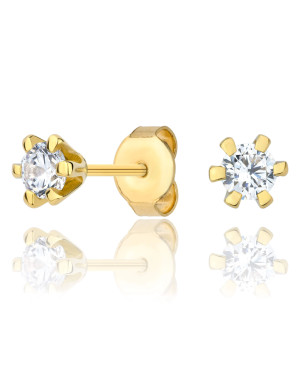 Delicate gold earrings with zirconia 8k