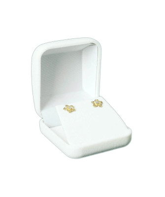 Gold flower earrings 8k with white zirconia