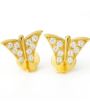 Gold earrings with butterflies