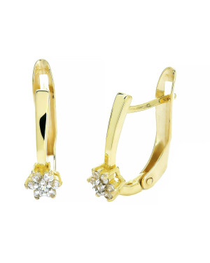 Gold earrings delicate flower