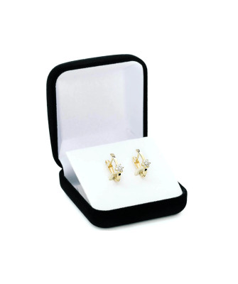 Gold earrings delicate flower