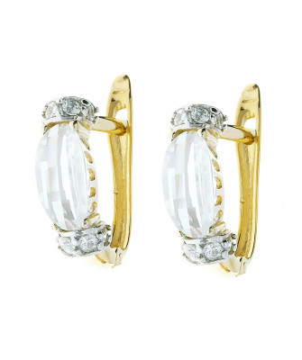 Golden earrings large stone