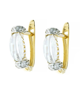 Golden earrings large stone