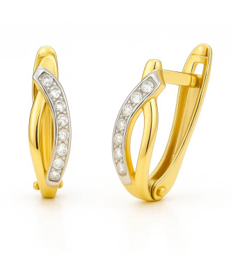 Gold earrings zirconia 8k