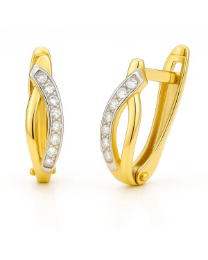 Gold earrings zirconia 8k