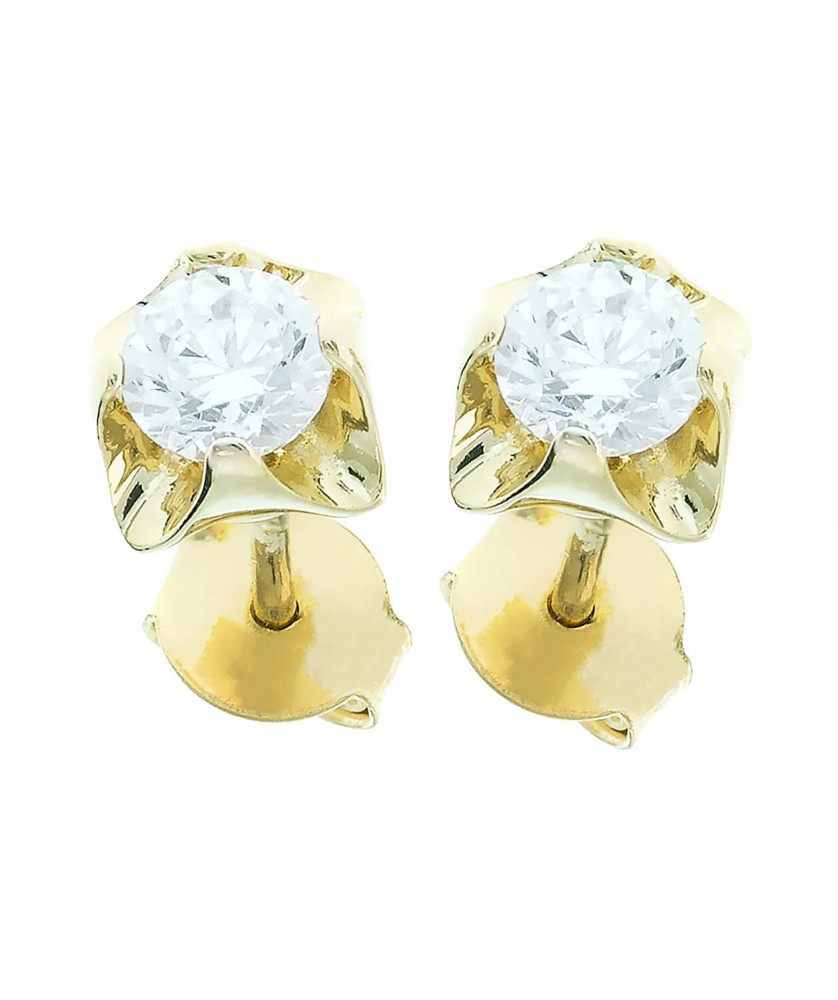 Gold earrings 8k large zirconia