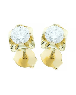 Gold earrings 8k large zirconia