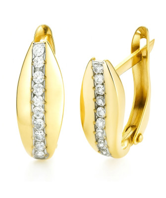 Gold earrings 8k white stones