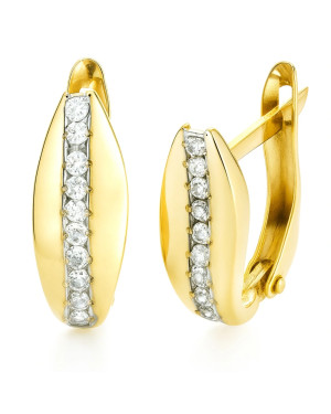 Gold earrings 8k white stones