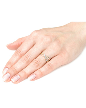 Infinity ring white zircons 8k