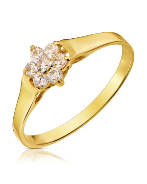 Engagement ring flower gold 8k