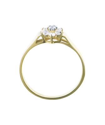 Engagement ring flower gold 8k