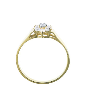 Engagement ring flower gold 8k
