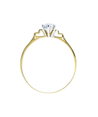 Engagement ring heart white cubic zirconia 8k