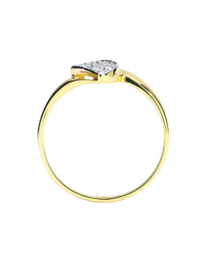 Gold ring with cubic zirconia 8k delicate wave