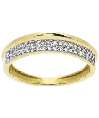Ring band with cubic zirconia 8k
