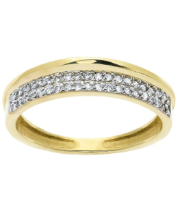 Ring band with cubic zirconia 8k