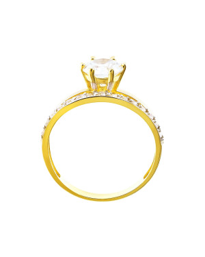 Engagement ring with a large stone