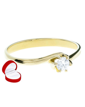 8k gold engagement ring with white stone