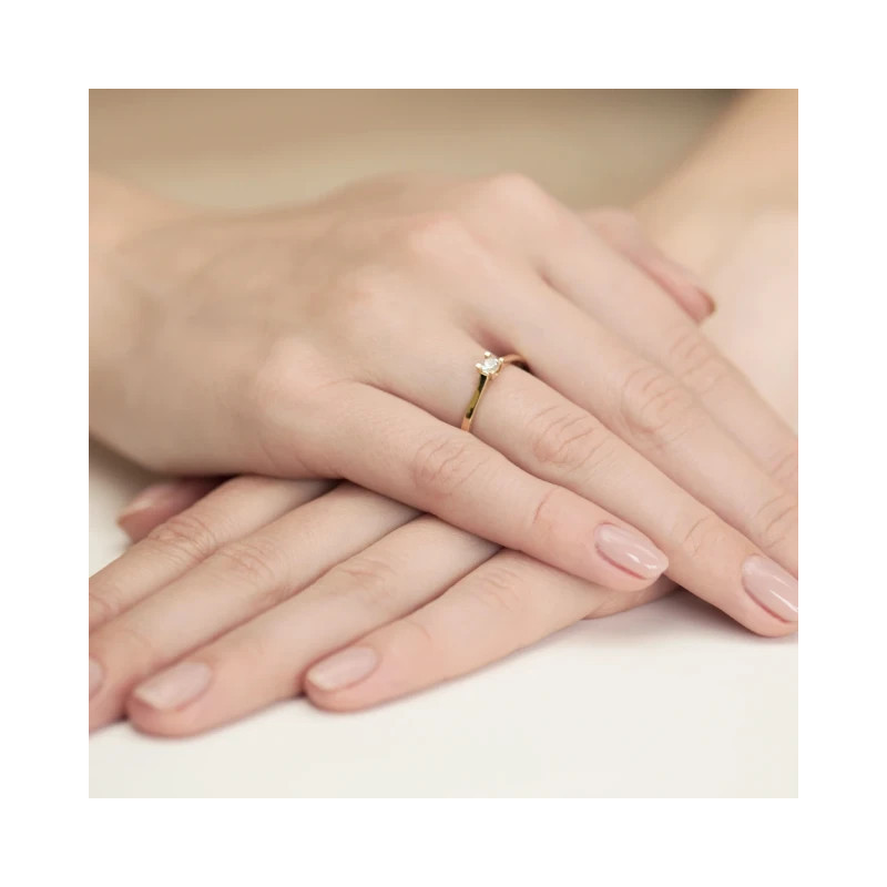 Gold ring with diamond EY-407 0.09ct | GoldJewellery Gold ring with diamond EY-407 0.09ct | GoldJewellery
