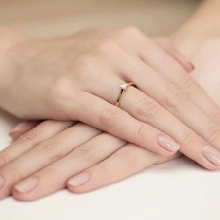 Gold ring with diamond EY-407 0.09ct | GoldJewellery