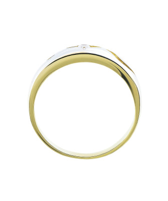 Gold ring 8k cubic zirconia with wave