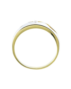 Gold ring 8k cubic zirconia with wave