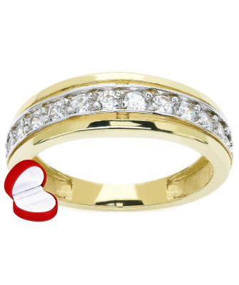 8k Gold Band with White Zirconia Stones